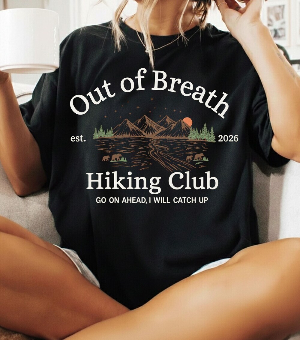 Hiking Club Shirt Funny Black Tee